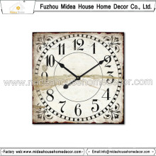 Square Shape Retro Wooden Clock
